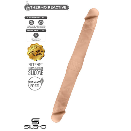 Dildo “Thermo Reactive” Flesh Double Dong Model 1 M – Silexd - Intimament vostre